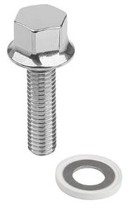 316 Stainless Steel Hex Head Screw With 70 EPDM 253815 (White) Seal