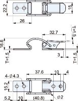 Zinc Plated Spring Toggle Latch L=70mm CT-19104