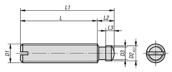 K0390 Grub screws with thrust point Drawing