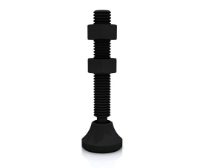 M8 x 65mm Black Plated Swivel Foot Spindle 2 Nuts
