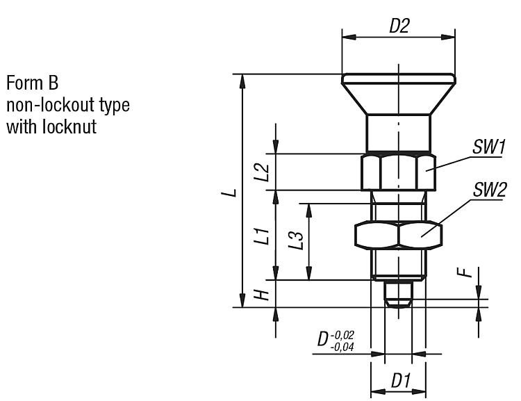 Form B M20 Stainless Steel Locking Bolt - Good Hand UK