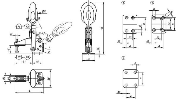 Vertical Toggle clamp WIth Lock Drawing
