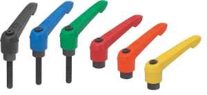 Clamp Levers With Plastic Handles, Steel Threads Size M6