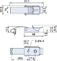 Zinc Plated Solid Arm Latch L= 86mm, CT-08302