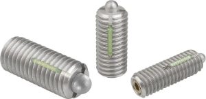 K0329 Spring Plungers With Hexagon Socket & Hardened Thrust Pin in Stainless Steel, Good Hand UK