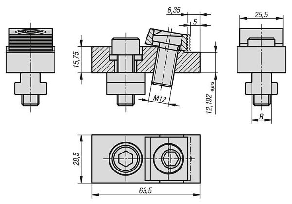 Cam clamp with riser Drawing