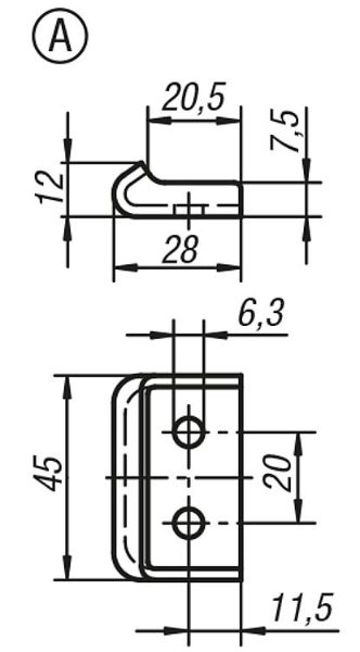 Steel Catch Plate GH-48.9163281 Dimensions