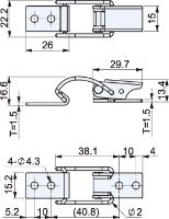 Stainless Steel 304 Spring Claw Toggle Latch L=70mm CS-19101