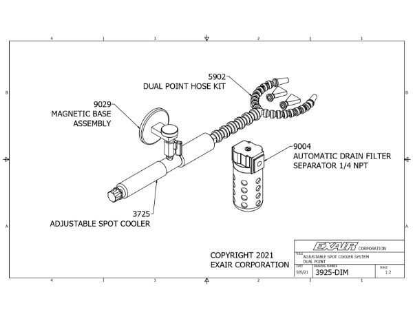 Adjustable Spot Cooler With Dual Point Outlet With Filter