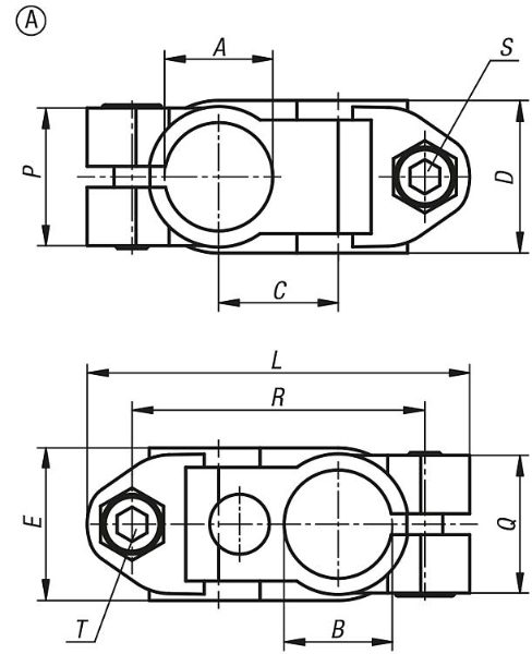 K0472 Tube Clamp Form A Drawing