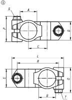 K0472 Tube Clamps Form B Drawing