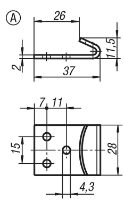 Steel Catch Plate Form A GH-45.9143371 Dimensions