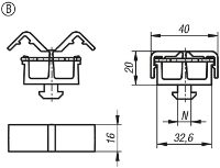 K1280 Cable Clip With T Slot Form B Drawing