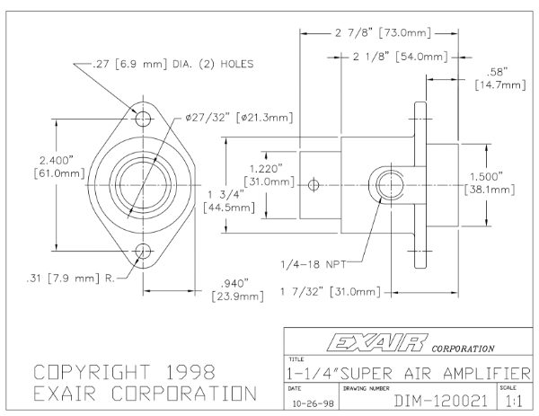 Super Air Amplifier In Aluminium 21mm Bore Ratio 18-1