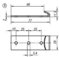 Steel Catch Plate Form B GH-45.9254771 Dimensions