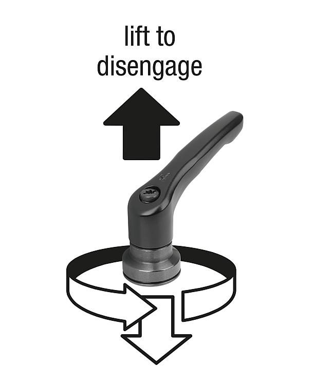 CLAMPING LEVER WITH CLAMP FORCE INTENSIF SIZE:4 M10X40, ZINC ORANGE ...