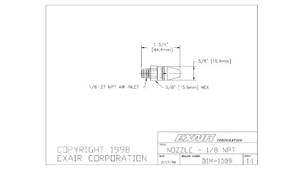Adjustable Air Nozzle In Aluminium 1/8" BSP Force 340g