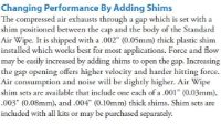 Changing performance of Exair Super Air Wipes with Shim Sets