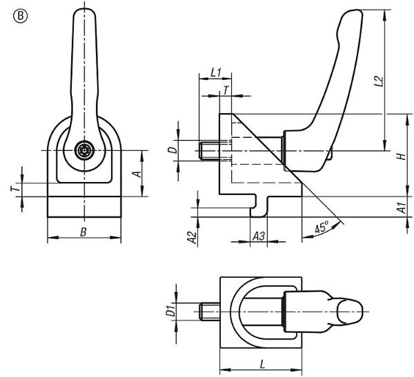 K1049 Clamping Angle Form B Drawing