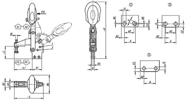 Vertical Toggle clamp WIth Lock Drawing