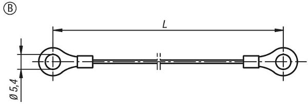 Retaining Cable With Crimp Terminals Drawing