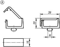 K1280 Cable Clip With T Slot Form A Drawing