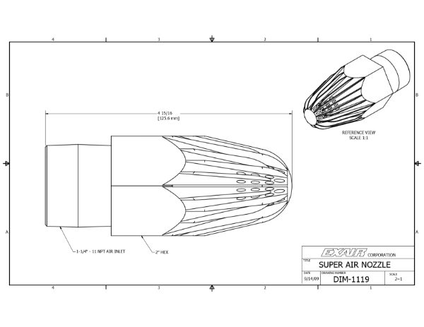 Super Air Nozzle in Zinc Alloy 1-1/4" BSP Force 6804g