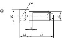 Ball End Thrust screw Drawing