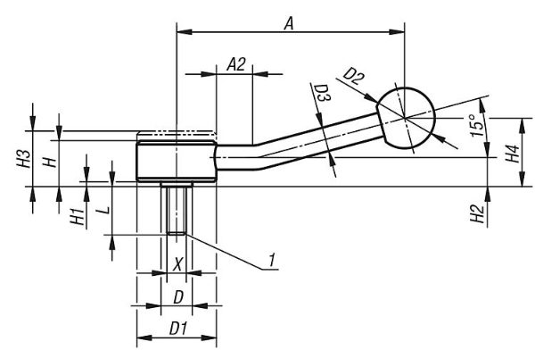 Tension Lever With Male thread