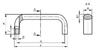 Pull handles oval with thru hole Drawing