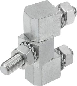 Block hinges with fastening nuts Pic