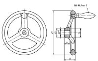 Aluminium Handwheel With Revolving Handle OD=125mm, ID=12mm