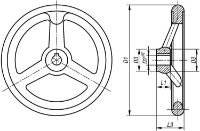 Aluminium Handwheel With Keyway OD=315mm, ID=26mm