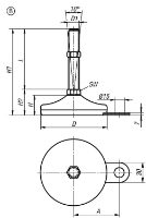 Levelling feet steel or stainless steel Form B Drawing