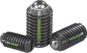 K0321 Spring Plungers With Slot & Ball In Steel With Thread Lock, Good Hand UK 