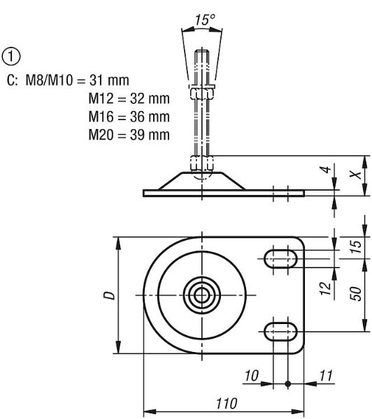 Levelling feet