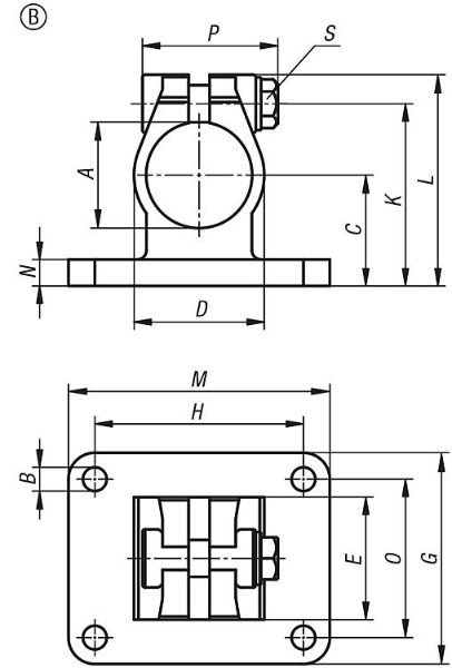 K0479 Tube Clamp Form B Drawing