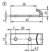Steel Catch Plate Form B Dimensions
