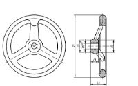 Aluminium Handwheel OD=200mm, ID=18mm