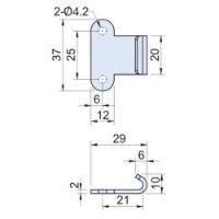 20mm Toggle Catch Plate in Stainless Steel 304 CS-0120-6